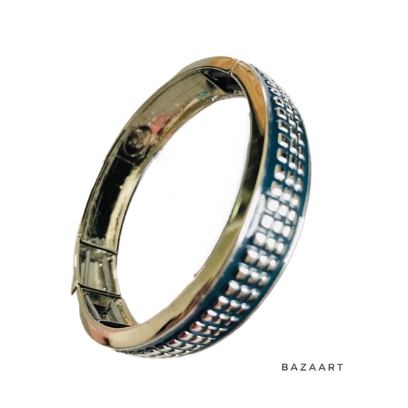 SOLD 3 Stackable Stretch Bangle Bracelets Lia Sophia Rhodium Plated Pixel - Picture 10 of 12